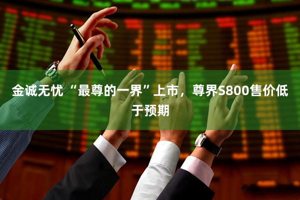 金诚无忧 “最尊的一界”上市，尊界S800售价低于预期