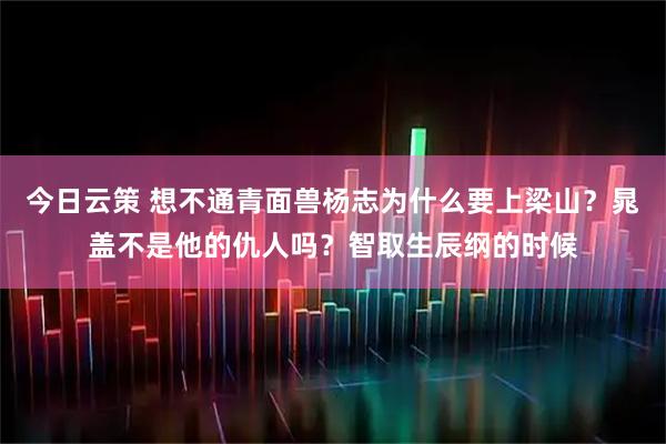 今日云策 想不通青面兽杨志为什么要上梁山？晁盖不是他的仇人吗？智取生辰纲的时候